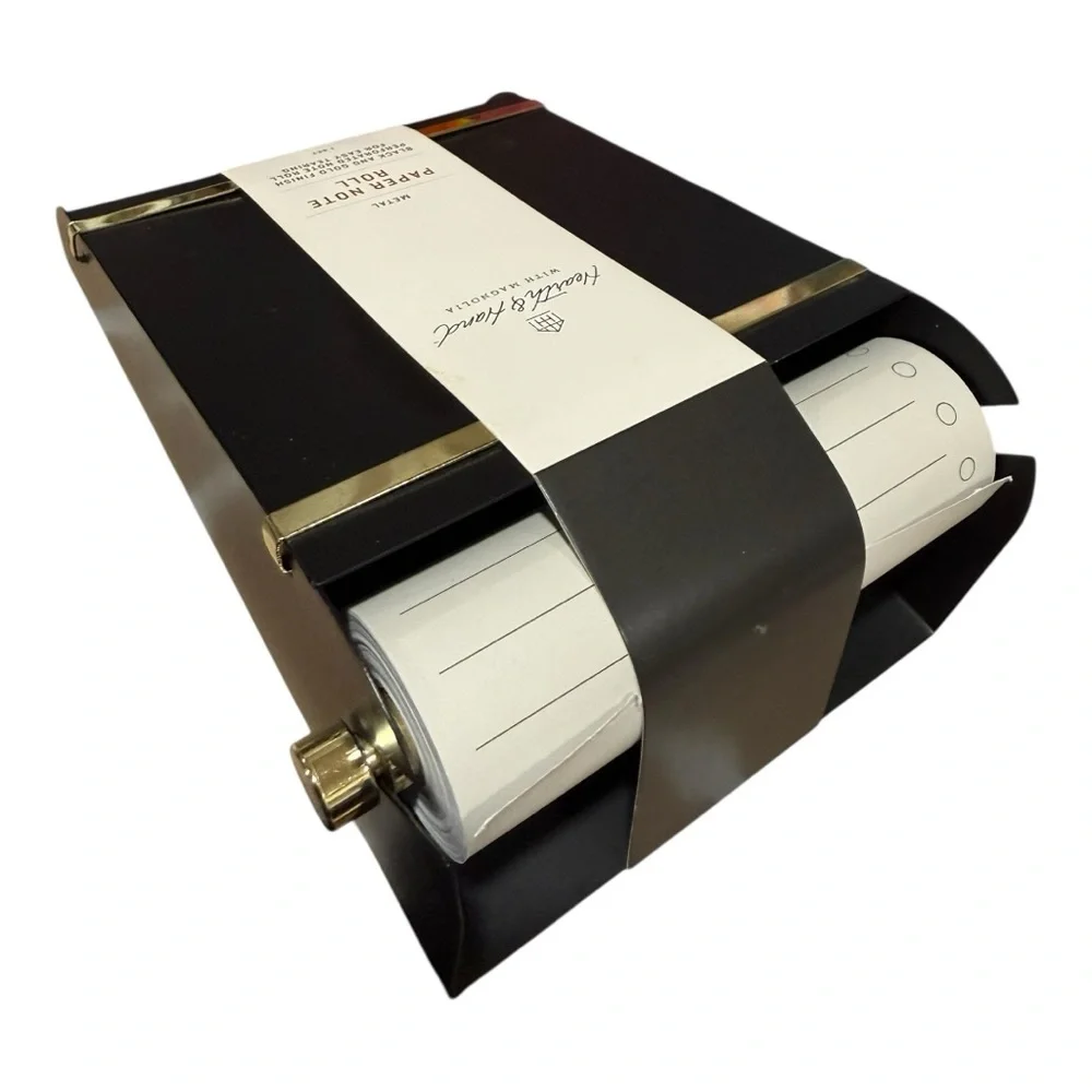 Hearth & Hand with Magnolia Metal Paper Note Roll Dispenser – Black & Brass NWT